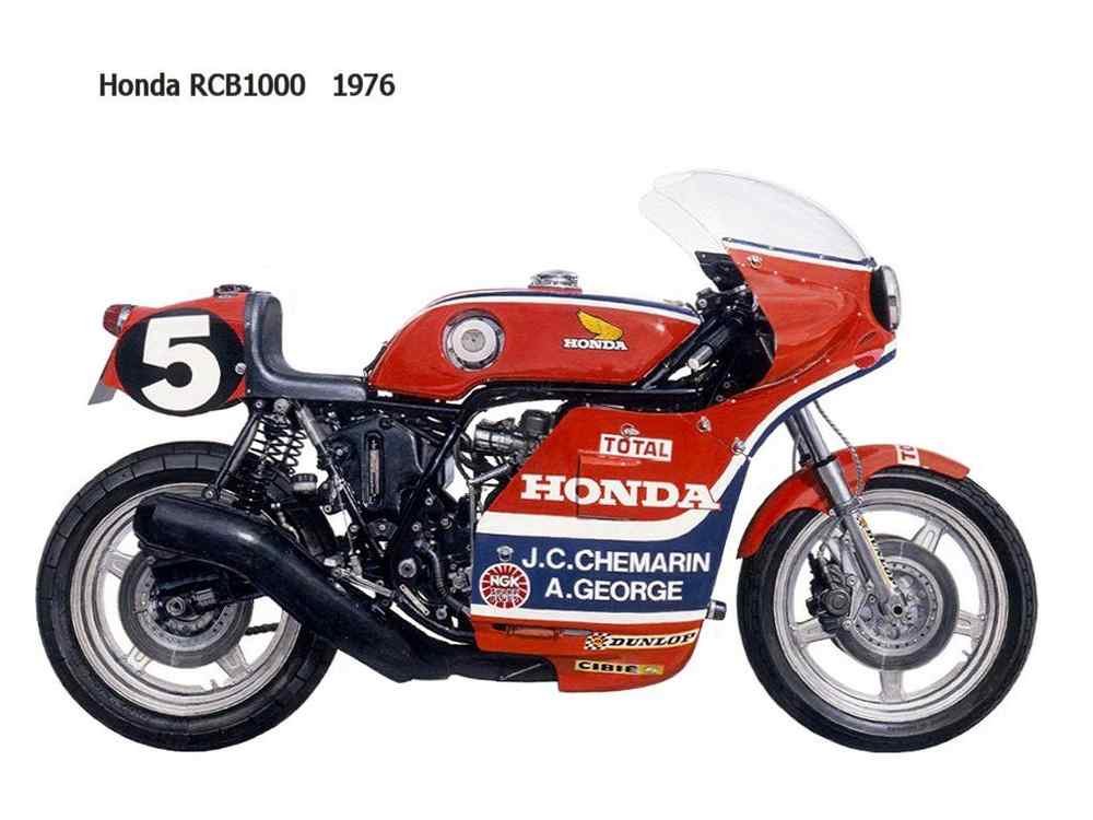 Honda RCB1000 1976 motorbike A4 Photo Print