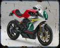 Honda Rc E Motorbike Vintage Aged A4 Photo Print