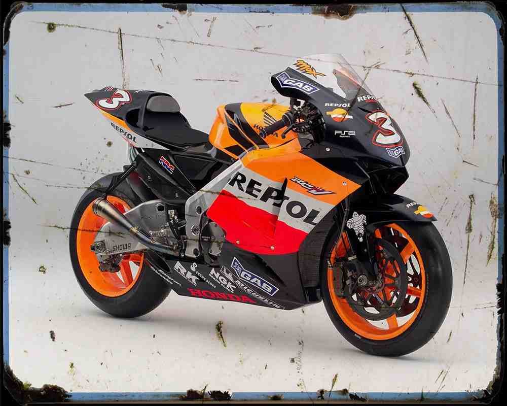 Honda Rc211V 05 A4 Photo Print Motorbike Vintage Aged