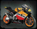 Honda Rc211V 3 A4 Photo Print Motorbike Vintage Aged