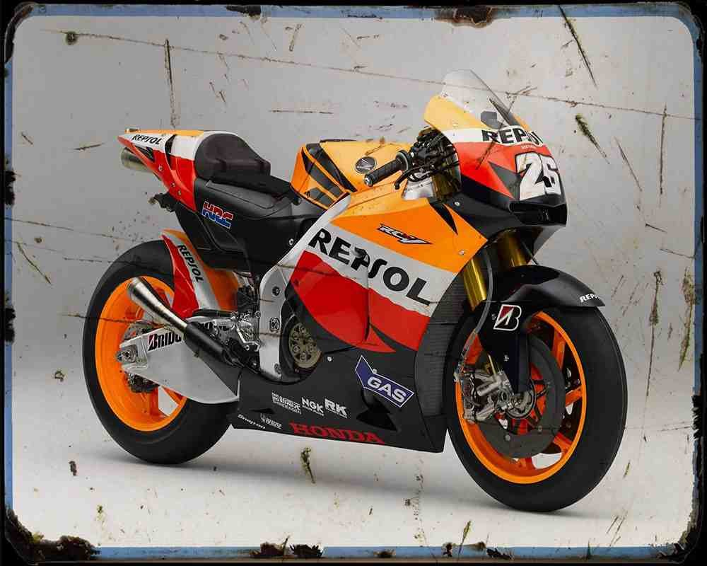 Honda Rc212V 10 A4 Photo Print Motorbike Vintage Aged