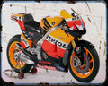 Honda Rc212V 12 Motorbike Vintage Aged A4 Photo Print