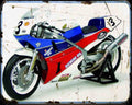 Honda Rc30 87 A4 Photo Print Motorbike Vintage Aged