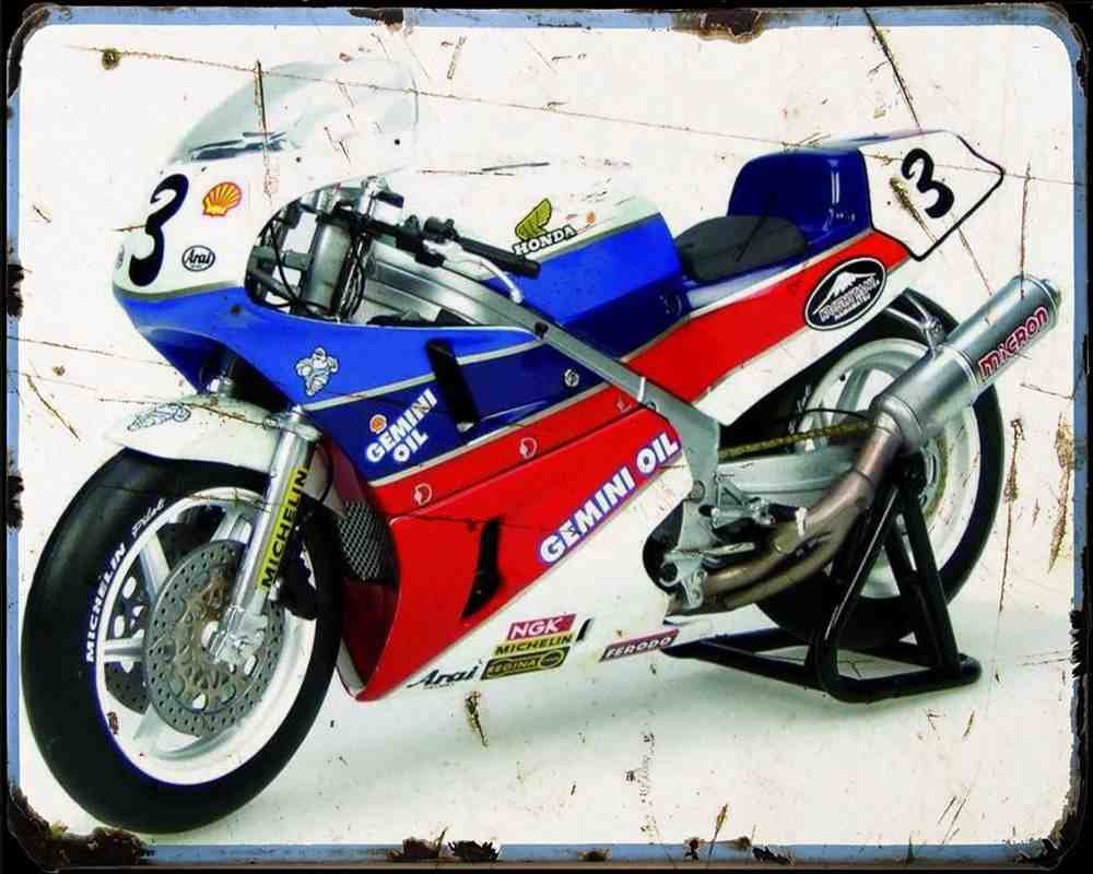 Honda Rc30 87 A4 Photo Print Motorbike Vintage Aged