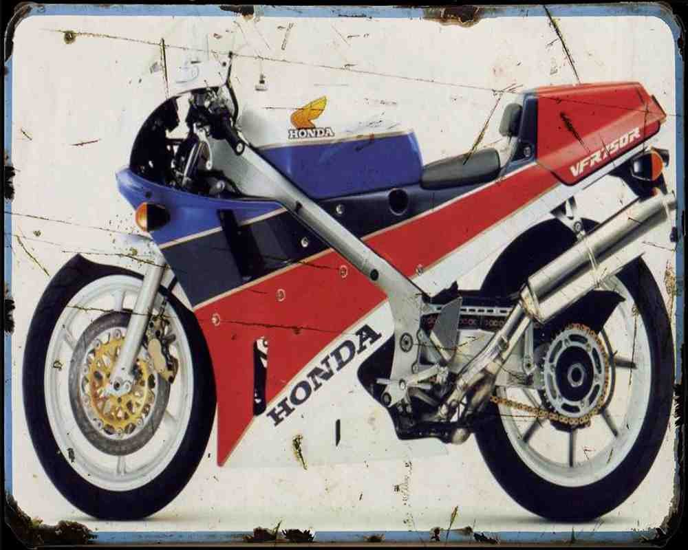 Honda Rc30 A4 Photo Print Motorbike Vintage Aged
