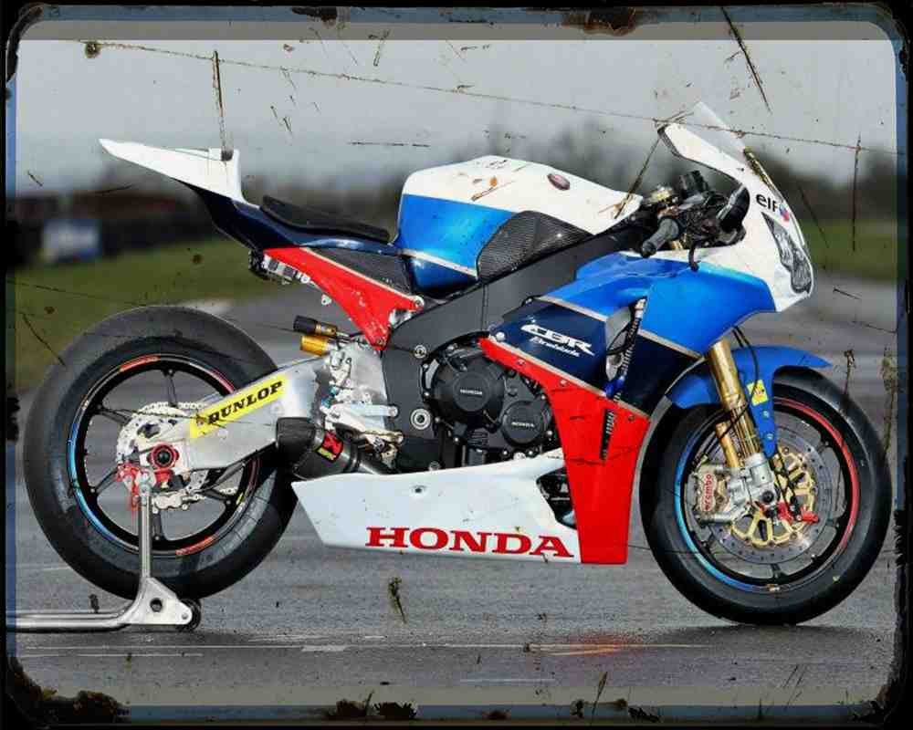 Honda Tt Legends Team 5 Motorbike Vintage Aged A4 Photo Print