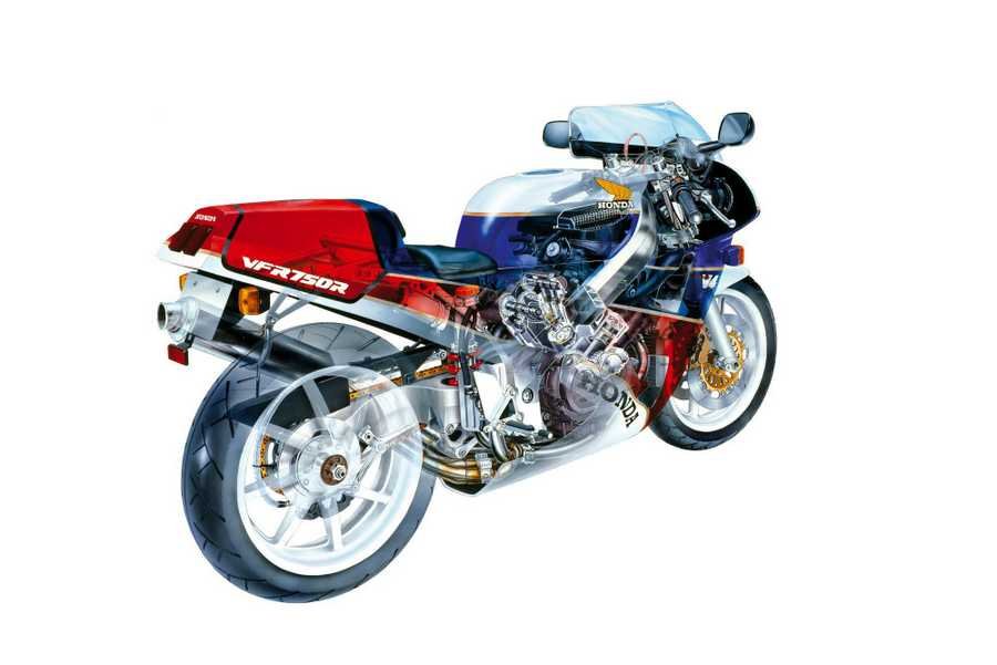 Honda VFR750R cutaway A4 Photo Print