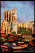Hong Kong 279003 Aberdeen Harbour A4 Limited Edition Watercolour Print