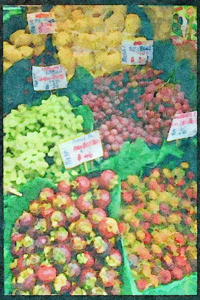 Hong Kong 279008 Green And Red Grapes A4 Limited Edition Watercolour Print