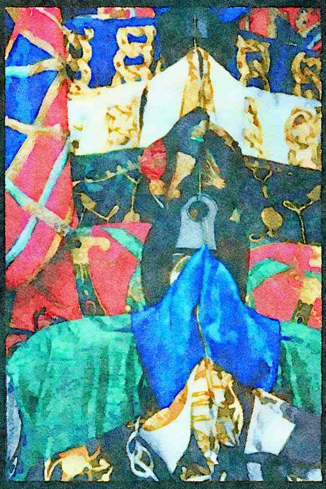 Hong Kong 279010 Silk Kimonos, Stanley Market A4 Limited Edition Watercolour Print