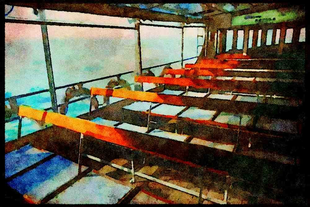 Hong Kong 279021 Star Ferry Seats A4 Limited Edition Watercolour Print