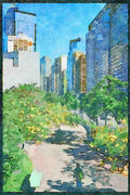 Hong Kong 279028 Spring Like Walk Downtown A4 Limited Edition Watercolour Print