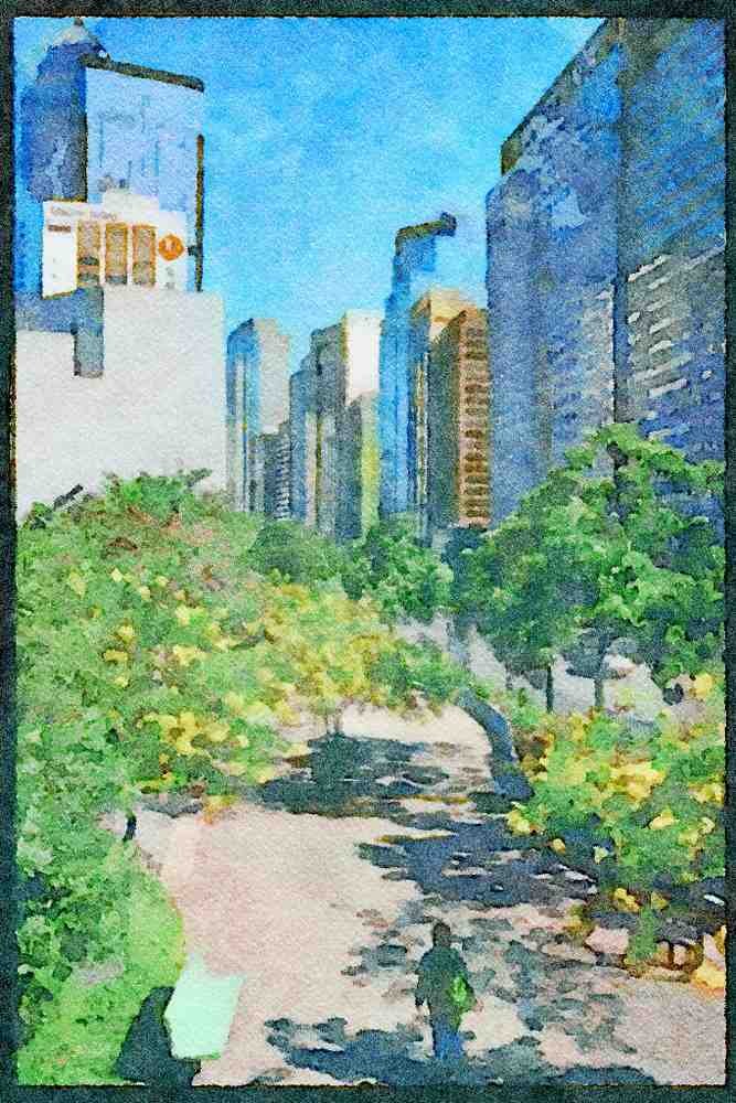 Hong Kong 279028 Spring Like Walk Downtown A4 Limited Edition Watercolour Print