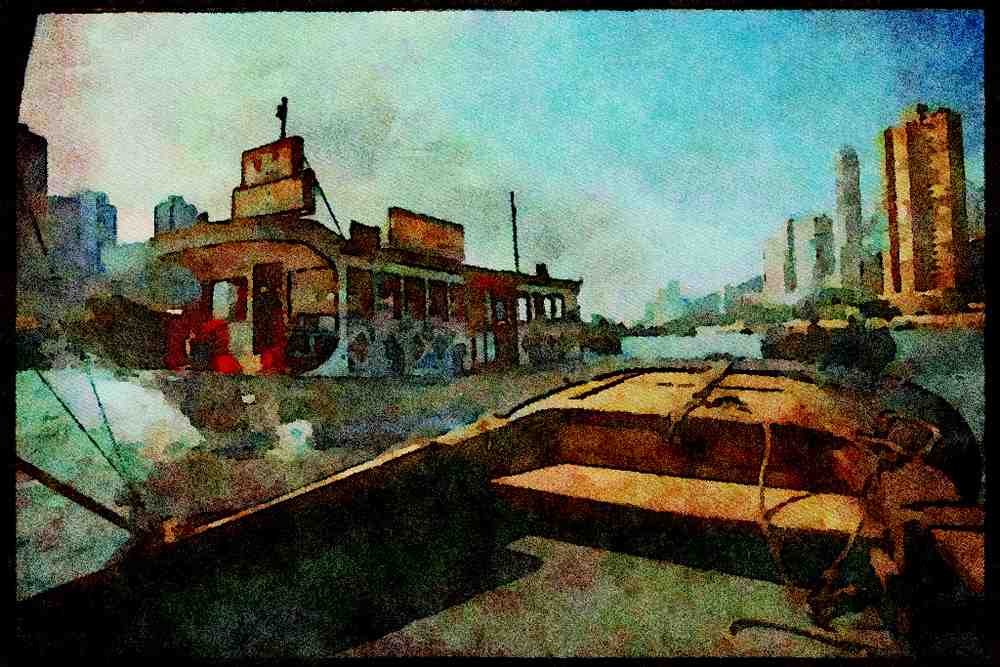 Hong Kong 279029 Aberdeen Boat Tour A4 Limited Edition Watercolour Print