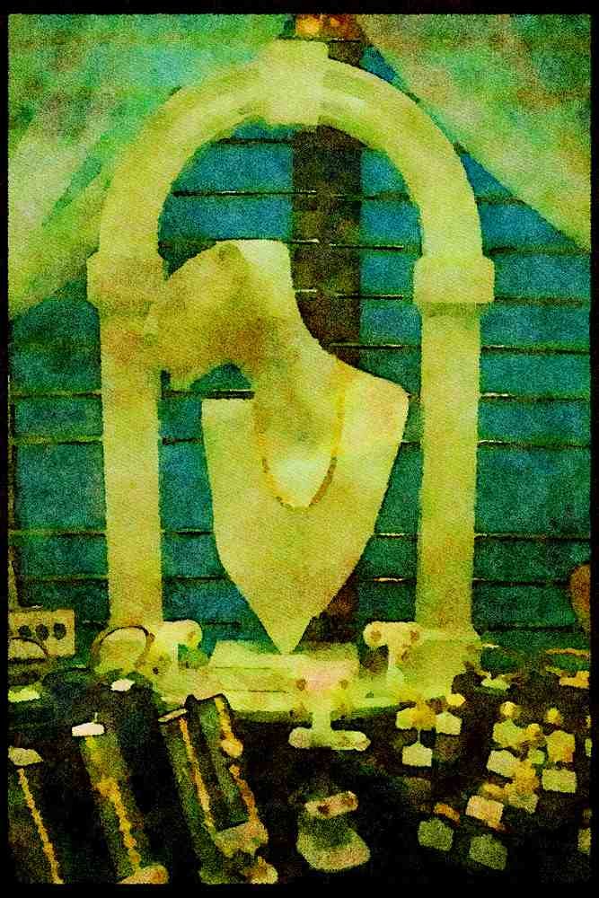 Hong Kong 279034 Gold Window Shopping A4 Limited Edition Watercolour Print