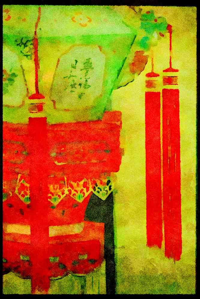 Hong Kong 279035 Yellow And Red Chinese Lantern A4 Limited Edition Watercolour Print