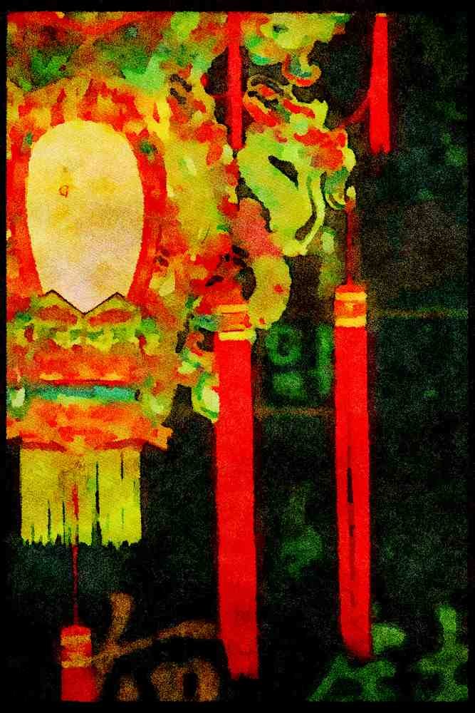 Hong Kong 279036 Dragon Lantern A4 Limited Edition Watercolour Print