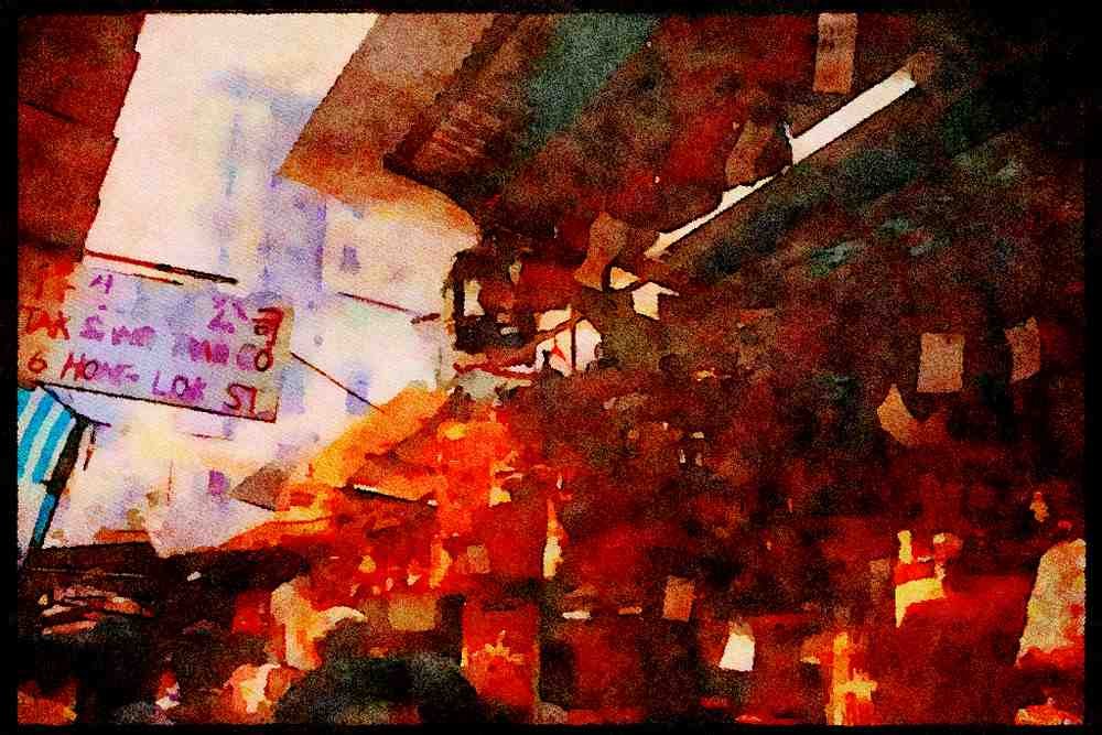 Hong Kong 279049 Bird Market, Kowloon A4 Limited Edition Watercolour Print