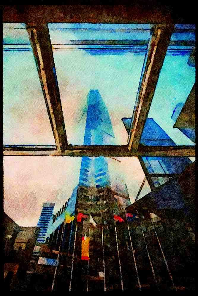 Hong Kong 279054 Skyward View, Central Plaza Building A4 Limited Edition Watercolour Print