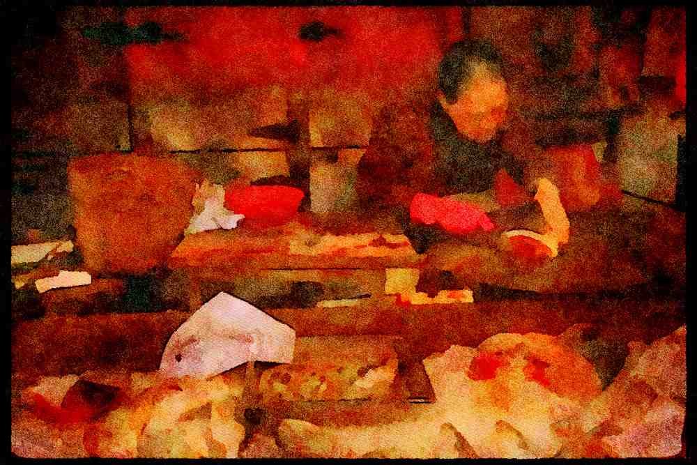 Hong Kong 279080 Fish Market Lady A4 Limited Edition Watercolour Print