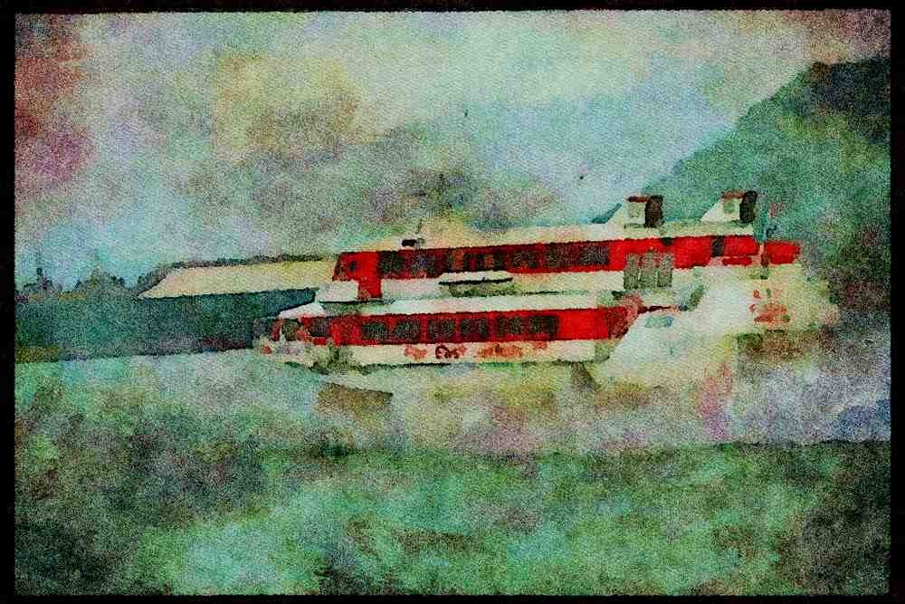 Hong Kong 279092 Far East Jetfoil A4 Limited Edition Watercolour Print