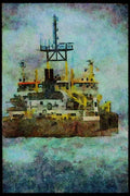 Hong Kong 279093 Loaded Ship Leaving Harbour A4 Limited Edition Watercolour Print