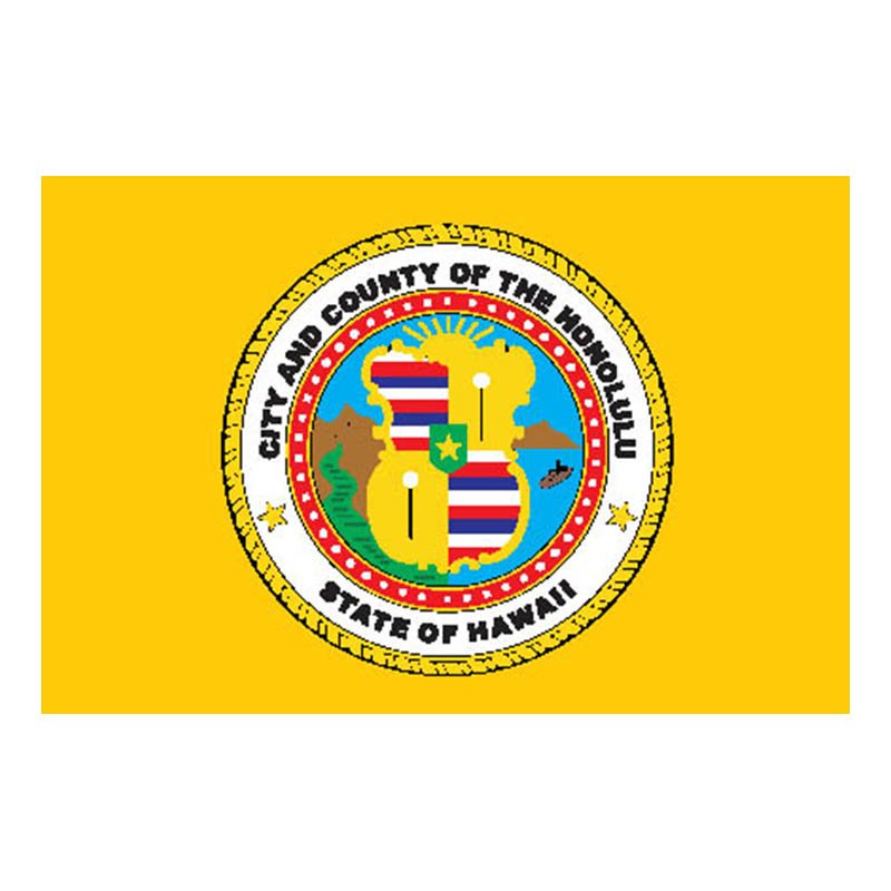 Honolulu City Flag N6175 A4 Photo Print