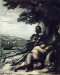 Honore Daumier don quixote and sancho pansa having a rest under a tre Art A4 Photo Print