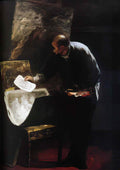 Honore Daumier painter dividing into sheets a paperboard of drawing Art A4 Photo Print