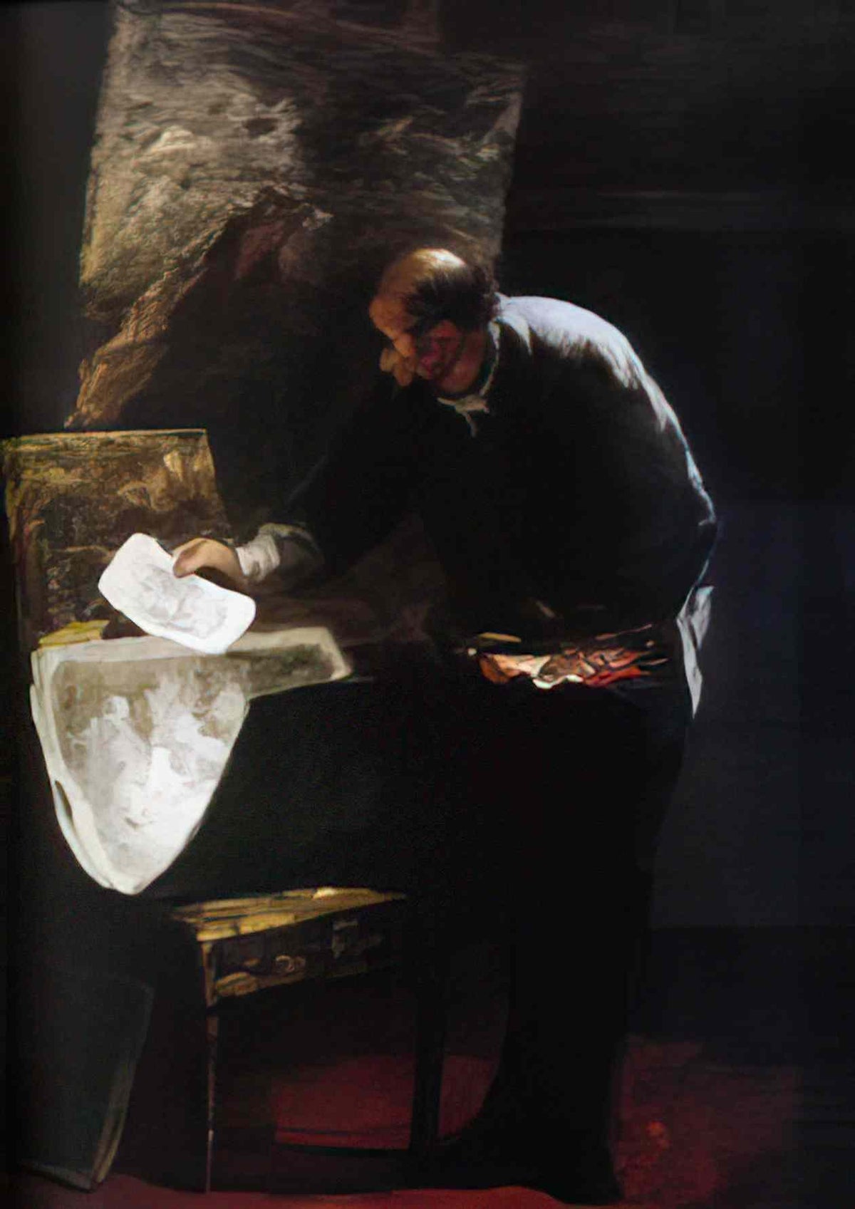Honore Daumier painter dividing into sheets a paperboard of drawing Art A4 Photo Print