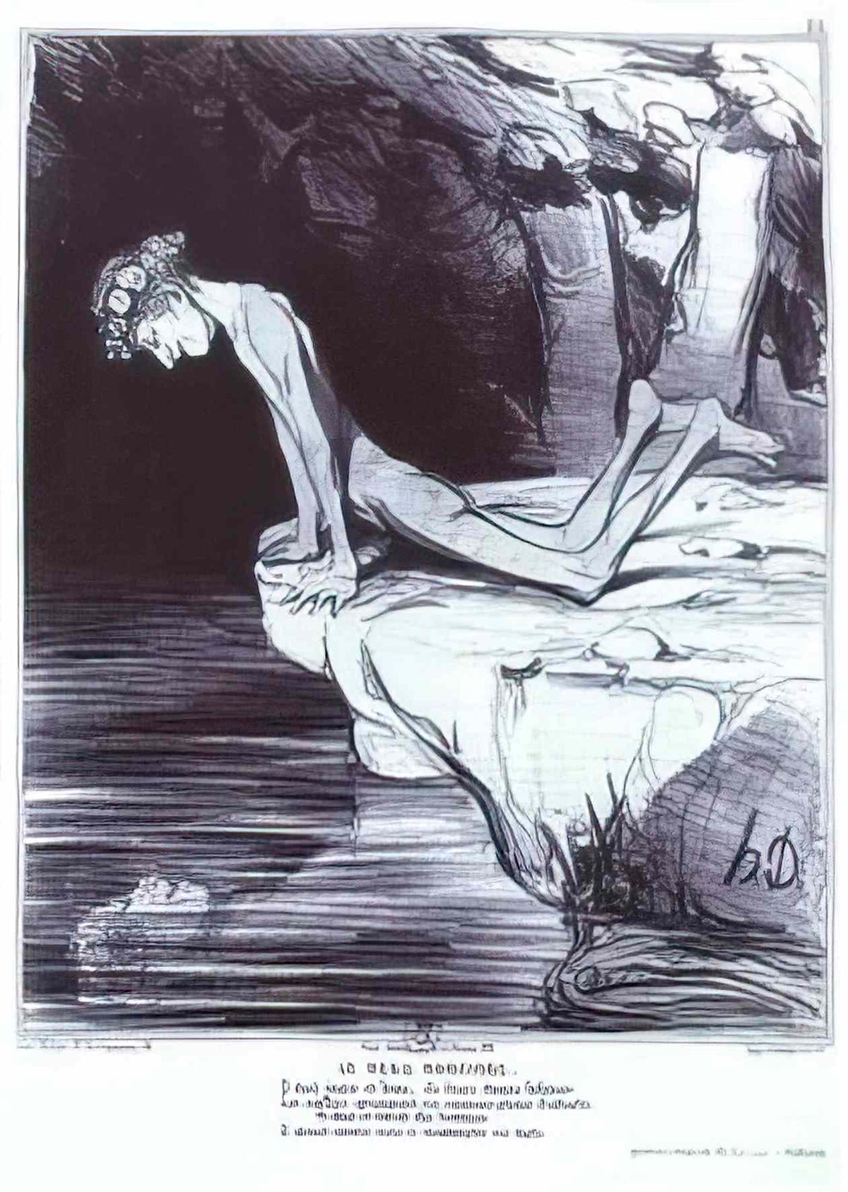 Honore Daumier the beautiful narcissus Art A4 Photo Print