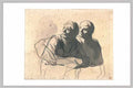 Honore Daumier two men looking at mid body to the left Art A4 Photo Print