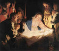Honthorst Gerrit Van Adoration Of The Shepherds 5 A4 Photo Print