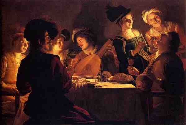 Honthorst Gerrit Van Supper With The Minstrel And His Lute 5 A4 Photo Print