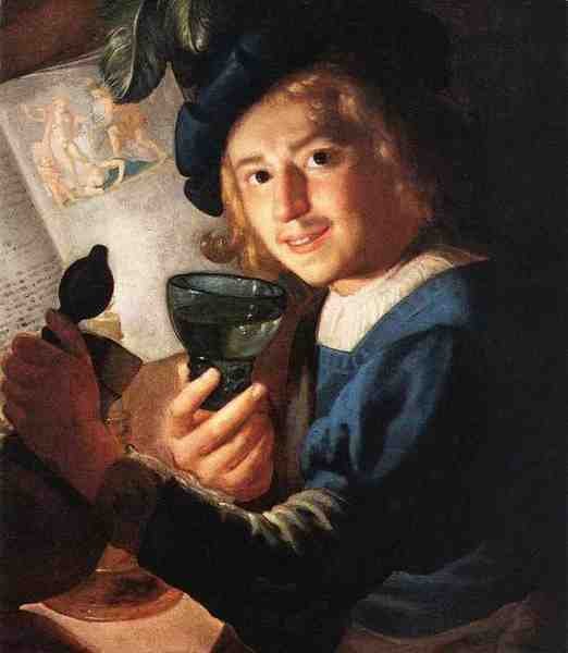 Honthorst Gerrit Van Young Drinker 5 A4 Photo Print