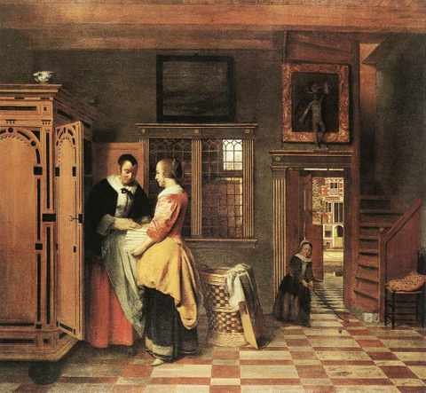 Hooch Pieter De At The Linen Closet A4 Photo Print