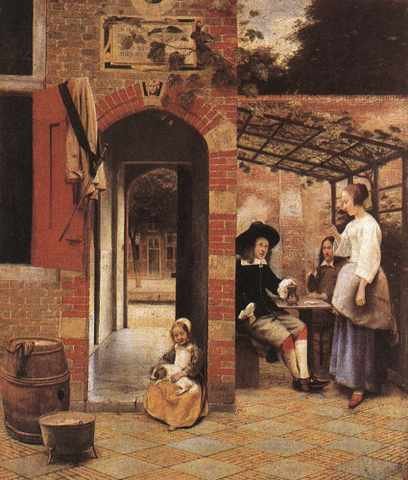 Hooch Pieter De Drinkers In The Bower A4 Photo Print