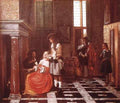 Hooch Pieter De The Card Players A4 Photo Print