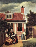 Hooch Pieter De Village House A4 Photo Print