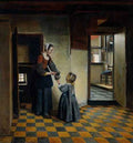 Hooch Pieter de Woman with a Child in a Pantry A4 Photo Print