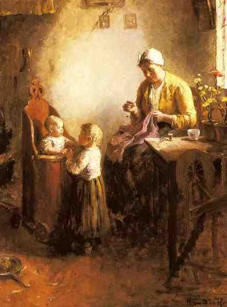 Hoog Bernard A Family In An Interior A4 Photo Print