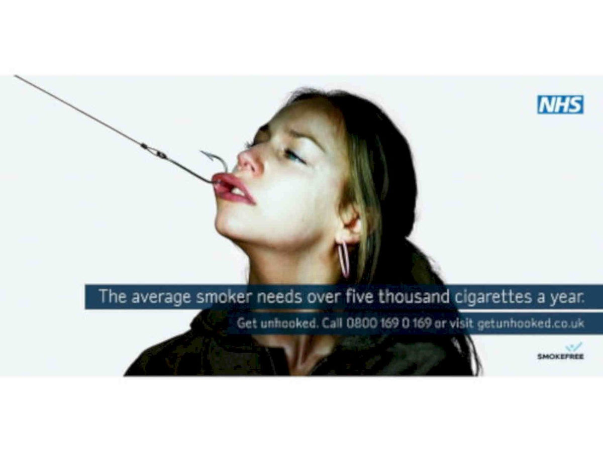 Hooked Woman Smoke Vintage Retro Advert Poster A4 Photo Print