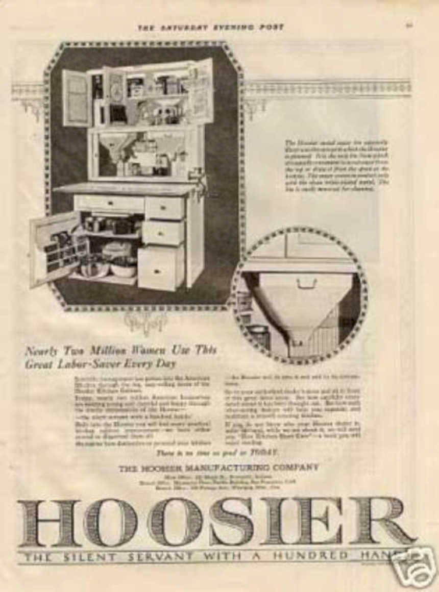 Hoosier Kitchen Cabinet Vintage Retro Advert Ads A4 Photo Print