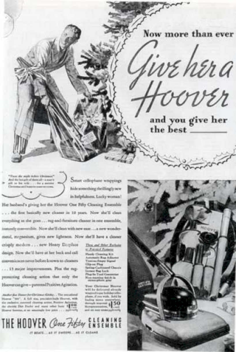 Hoover Ensemble Christmas Vintage Retro Advert Ads A4 Photo Print