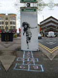Hop Skip Jump Girl Phonebox A4 Photo Print