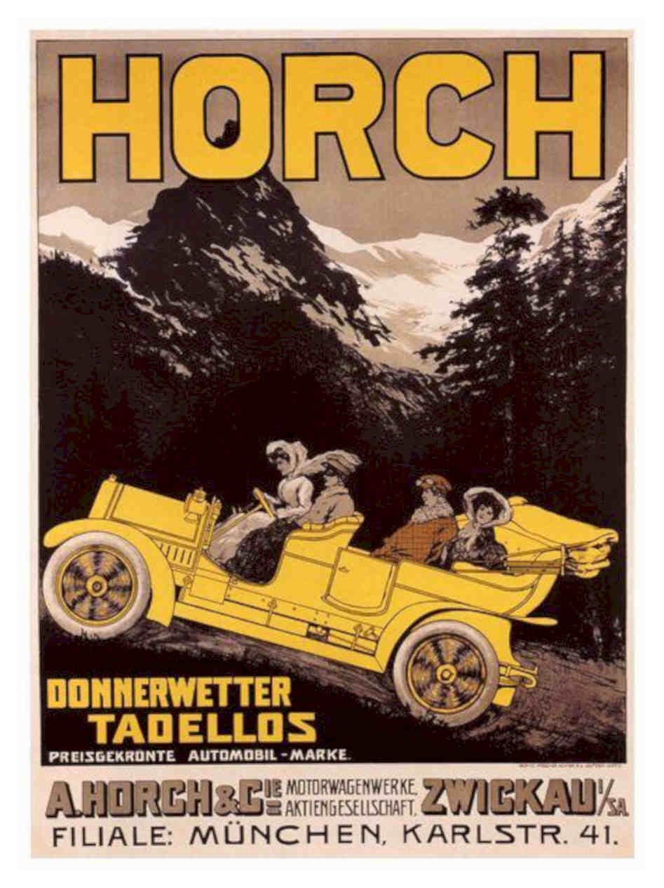 Horch Car Advert 1900s Vintage Retro Advert Poster A4 Photo Print