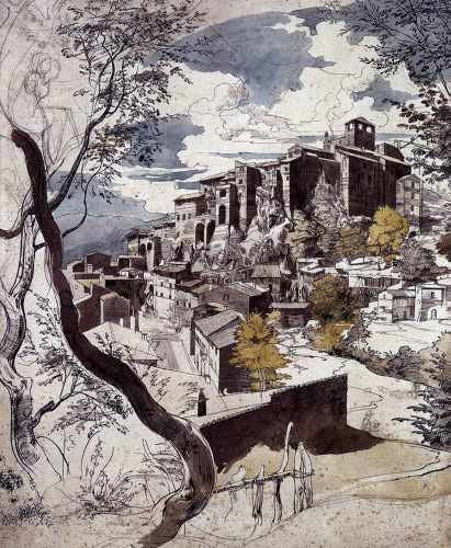 Horny Franz View Of Olevano A4 Photo Print