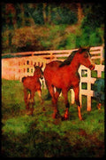 Horse 113009 Arabian Horses Mare With Foal A4 Limited Edition Watercolour Print
