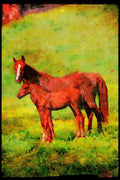 Horse 113056 Arabian Horses Mare With Foal A4 Limited Edition Watercolour Print