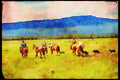 Horse 197089 Working Cowboys, Alberta A4 Limited Edition Watercolour Print